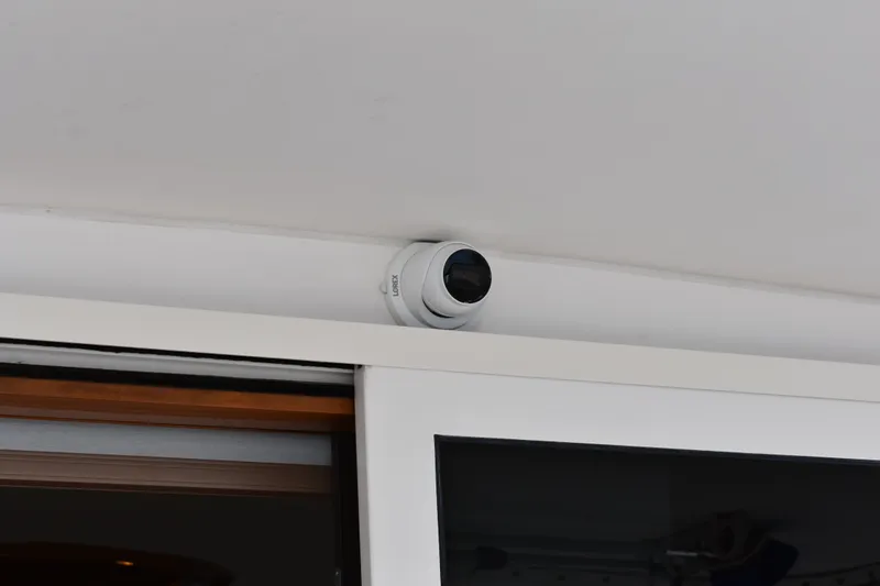 Slide: The Image of Security camera installed on 2004 Ocean Alexander 64 Pilothouse yacht ceiling. - 9