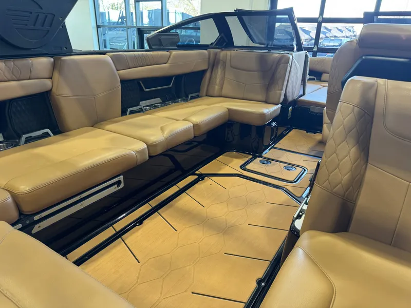 Slide: The Image of 2021 Malibu M240 interior featuring luxurious leather seating. - 13