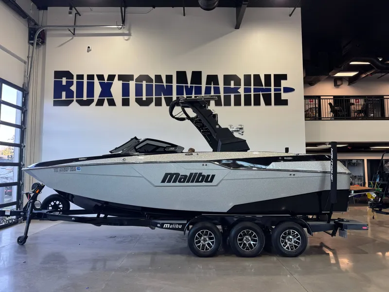 Slide: The Image of 2021 Malibu M240 boat displayed at Buxton Marine. - 3