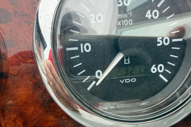 Slide: The Image of Close-up of a 2002 Formula 330 Sun Sport tachometer displaying RPM. - 20