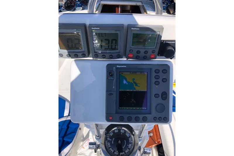 Slide: The Image of Navigation instruments on a 2000 Catalina 36 MkII sailboat dashboard. - 22