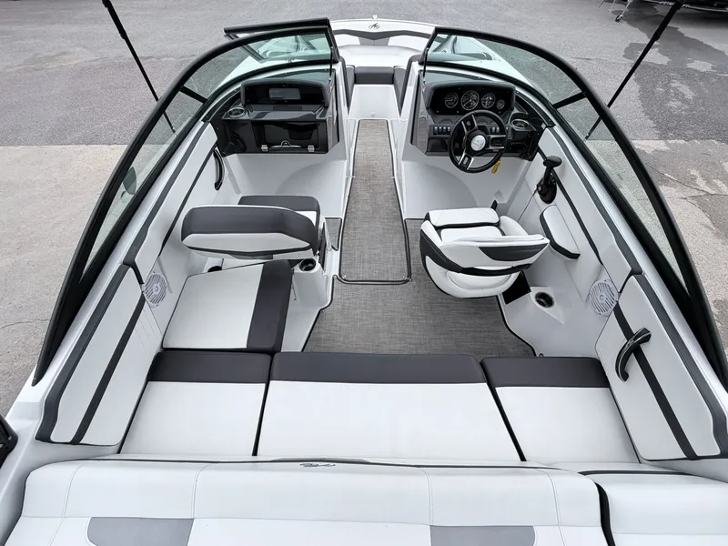 Slide: The Image of Interior of a 2020 Monterey M-20 boat with modern seating. - 13