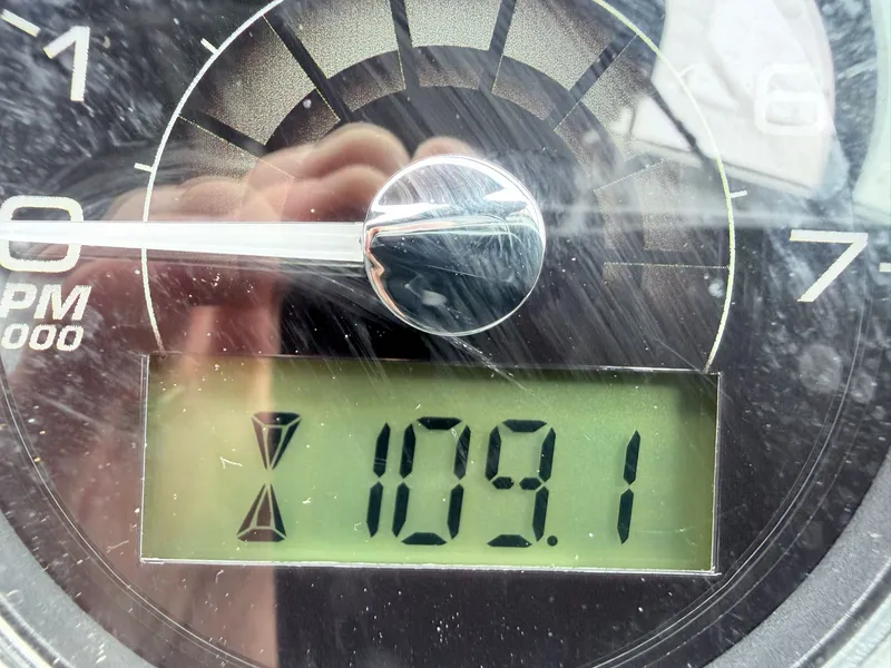 Slide: The Image of Monterey M-20 tachometer displaying 109.1 hours. - 15