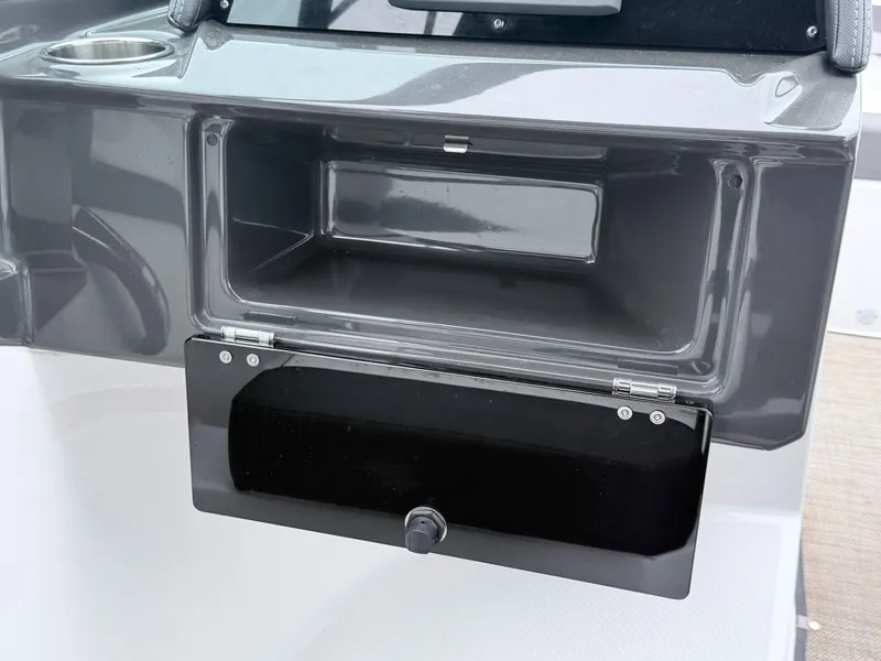 Slide: The Image of Interior of a 2020 Monterey M-20 boat with storage compartment. - 21