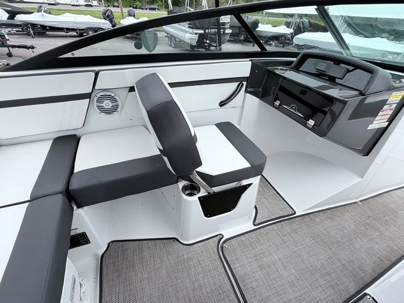 Slide: The Image of Interior of a 2020 Monterey M-20 boat with modern seating. - 35