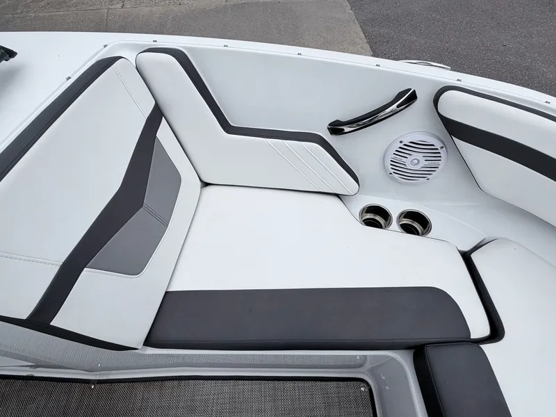 Slide: The Image of Interior of a 2020 Monterey M-20 boat with modern seating. - 37
