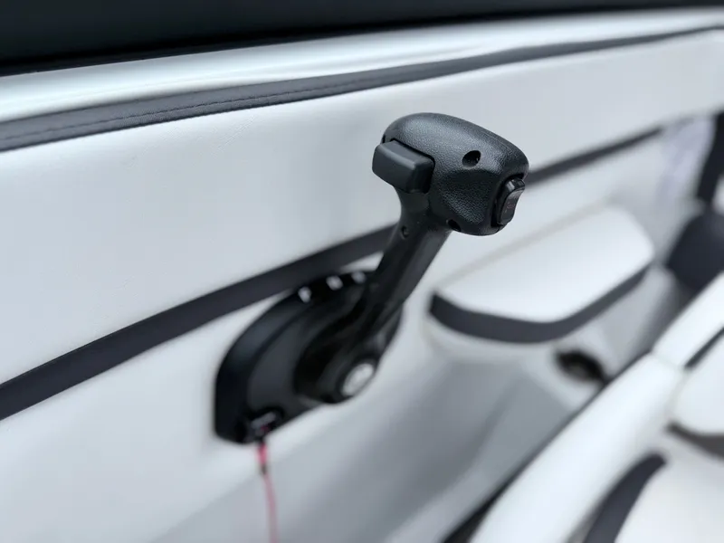 Slide: The Image of Close-up of the control lever in a 2020 Monterey M-20 boat. - 5