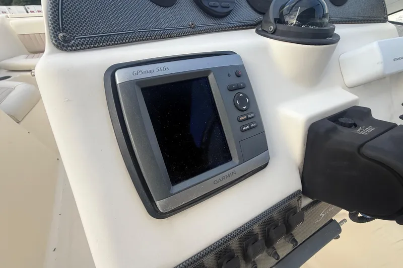 Slide: The Image of Garmin GPSmap 546s on 2005 Scout 222 Dorado boat dashboard. - 6