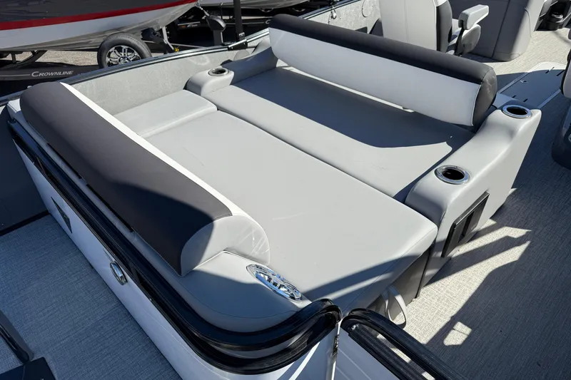 Slide: The Image of 2026 Tahoe Pontoon Cascade VRL 23' with spacious seating and cup holders. - 11