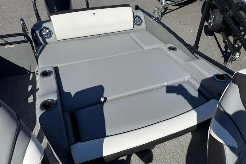 Slide: The Image of 2026 Tahoe Pontoon Cascade VRL 23' with spacious seating and cup holders. - 9