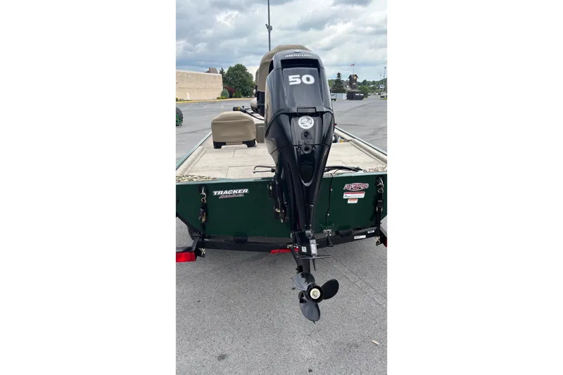 Slide: The Image of 2026 Tracker Bass Tracker Classic Limited boat with Mercury 50 HP outboard motor. - 2