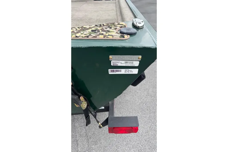 Slide: The Image of 2026 Tracker Bass Tracker Classic Limited boat with camouflage detail and identification labels. - 5