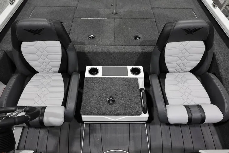 Slide: The Image of 2026 Vexus AVX 2100 boat interior with dual seats and center console. - 14