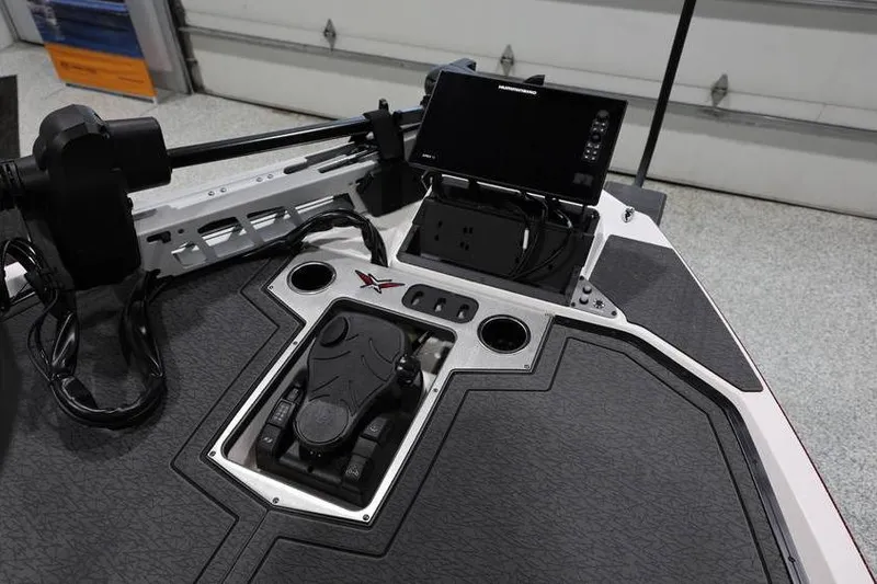 Slide: The Image of 2026 Vexus VXs21 boat dashboard with advanced controls and display screen. - 14