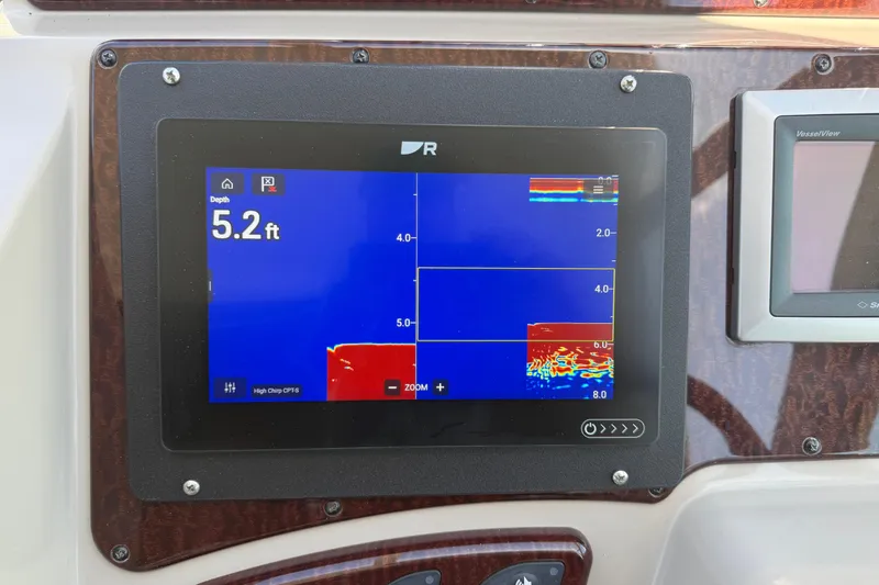 Slide: The Image of Depth gauge display on 2008 Sea Ray Sundancer 310 showing 5.2 feet. - 12