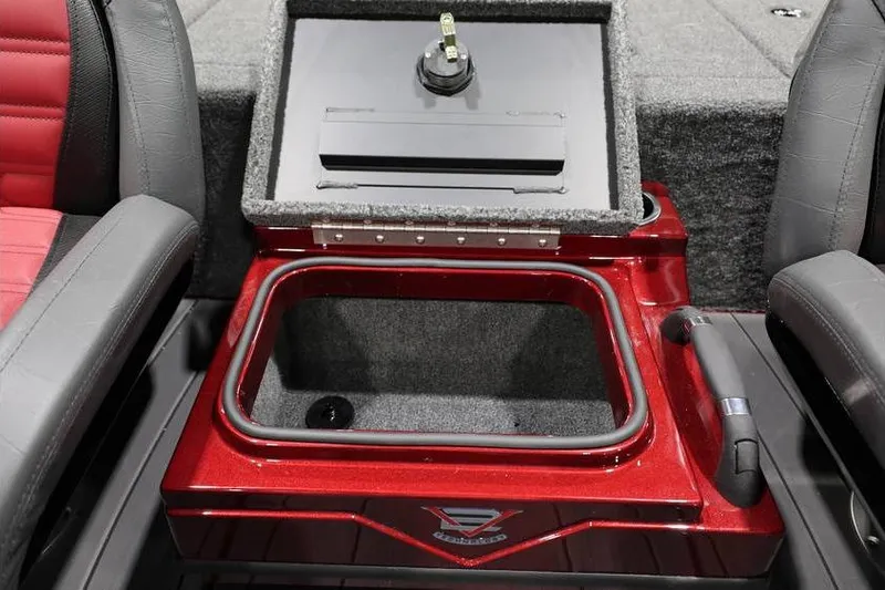 Slide: The Image of 2026 Vexus AVX 2100 boat interior with open storage compartment and seating. - 21