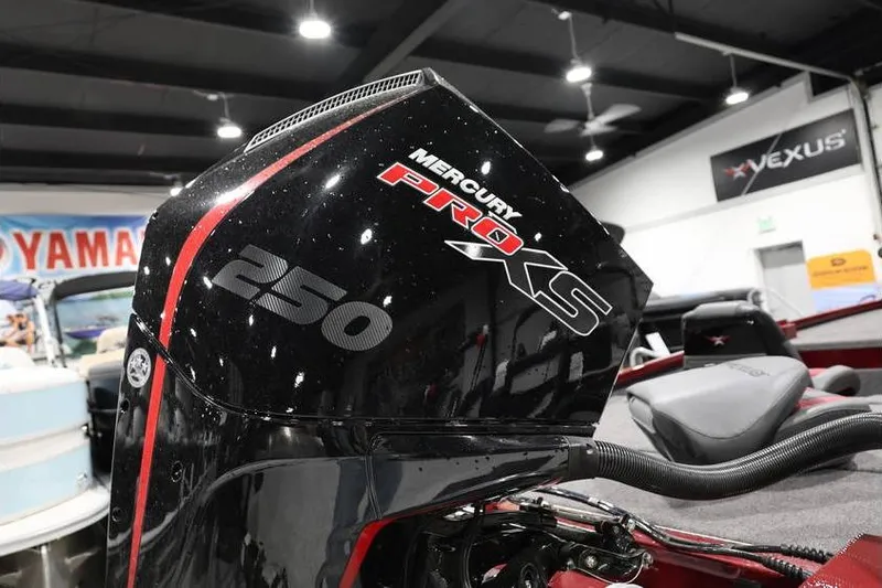 Slide: The Image of 2026 Vexus AVX 2100 with Mercury Pro XS 250 engine in showroom. - 3