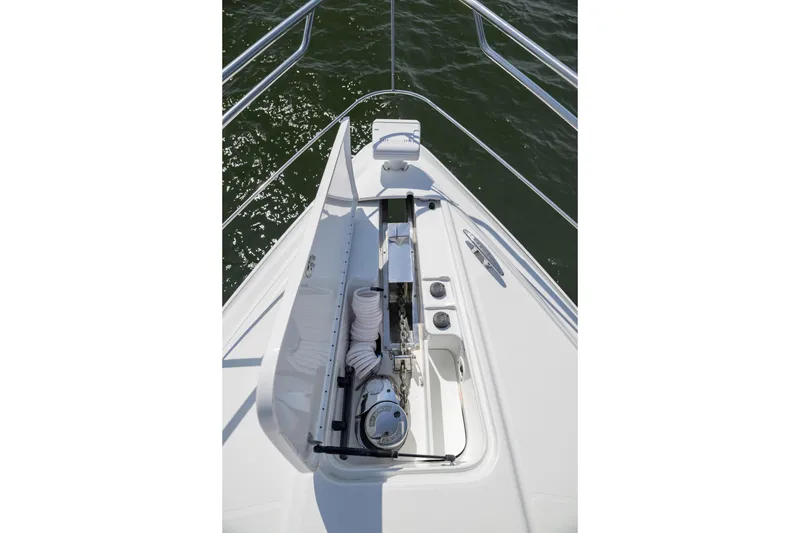Slide: The Image of Bow view of 2010 Formula 45 Yacht with anchor and railing details. - 17