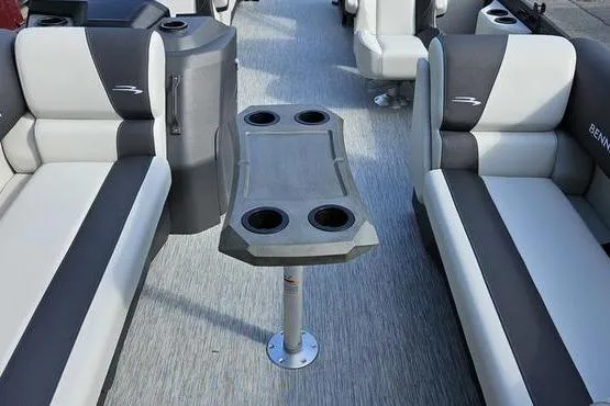 Slide: The Image of Interior of 2026 Bennington 22 SSR pontoon boat with seating and table. - 11