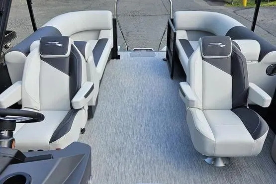 Slide: The Image of 2026 Bennington 22 SSR pontoon boat interior with luxurious seating and modern design. - 6