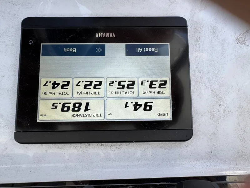 Slide: The Image of Yamaha display on Sea Hunt Gamefish 25 boat, 2024 model. - 29