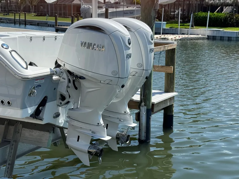 Slide: The Image of 2024 Sea Hunt Gamefish 25 with Yamaha outboard motors. - 8