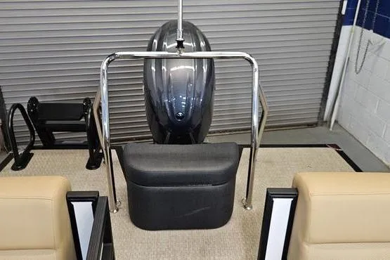 Slide: The Image of Interior view of 2026 Evotti 521QL boat with seating and motor. - 16