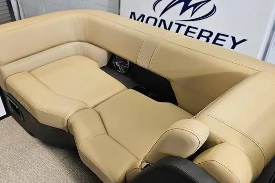 Slide: The Image of Luxurious beige seating in a 2026 Evotti 521QL boat interior. - 4