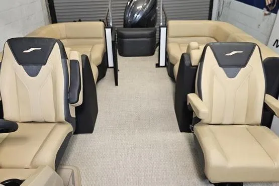 Slide: The Image of Luxurious interior of 2026 Evotti 521QL boat with beige seating and modern design. - 8
