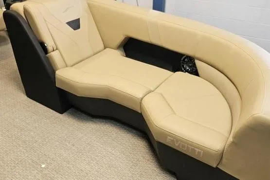 Slide: The Image of Luxurious beige seating in Evotti 521QL, 2026 model, featuring modern design and comfort. - 9