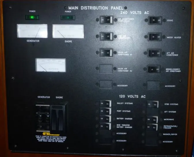 Slide: The Image of Main distribution panel of 2005 Sea Ray 390 Motor Yacht. - 26