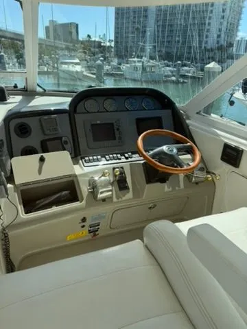 Slide: The Image of Cockpit of 2005 Sea Ray 390 Motor Yacht in harbor. - 7