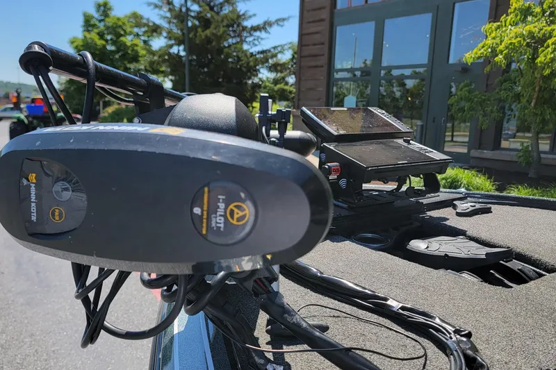 Slide: The Image of Close-up of a 2020 Nitro Z19 Pro boat's control panel and equipment. - 10