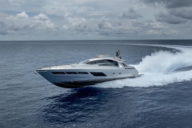 The Image of Luxury Pershing 8X yacht cruising on open sea, 2020 model. - 0