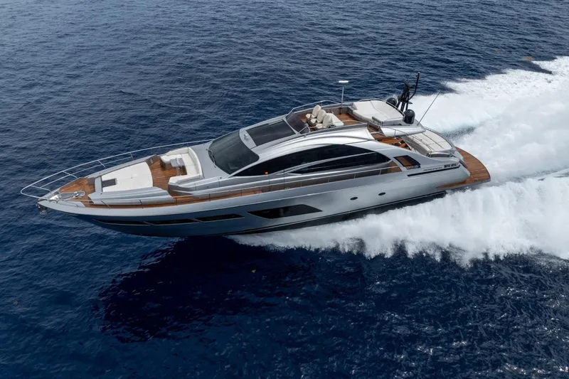 Slide: The Image of Luxury Pershing 8X yacht cruising on open sea, 2020 model. - 20