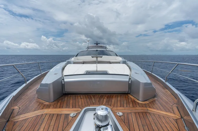 Slide: The Image of Luxury Pershing 8X yacht deck with ocean view, 2020 model. - 28