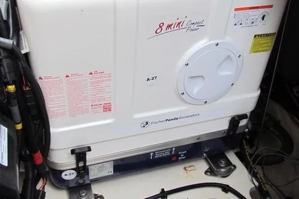 Slide: The Image of Fischer Panda generator in 2019 Grady-White Express 370 boat engine room. - 38