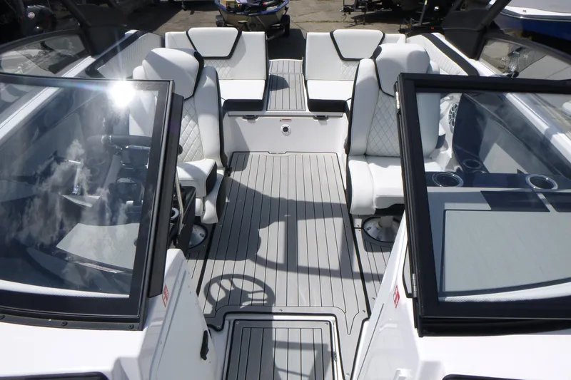 Slide: The Image of 2026 Yamaha Boats 222S interior with sleek seating and modern design. - 6