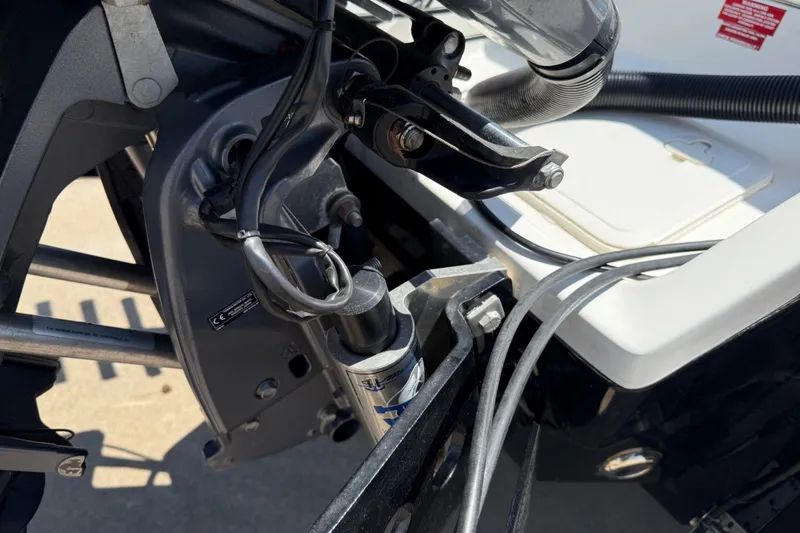 Slide: The Image of Close-up of 2019 Key West 230 Bay Reef boat engine components and wiring. - 8