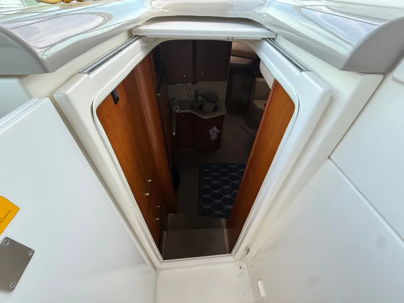 Slide: The Image of Entrance to cabin of 2003 Cruisers Yachts 3772 Express. - 13