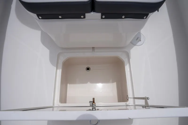 Slide: The Image of 2024 Fountain Bluewater 34 Tournament Edition boat storage compartment. - 48
