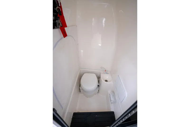 Slide: The Image of Interior of 2024 Fountain Bluewater 34 Tournament Edition boat bathroom. - 60
