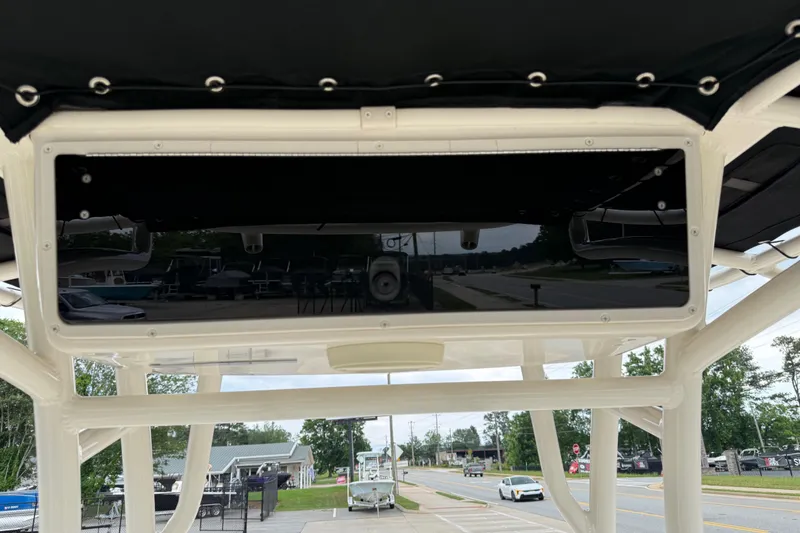 Slide: The Image of 2020 Carolina Skiff 21 LS boat console with black panel and canopy. - 49