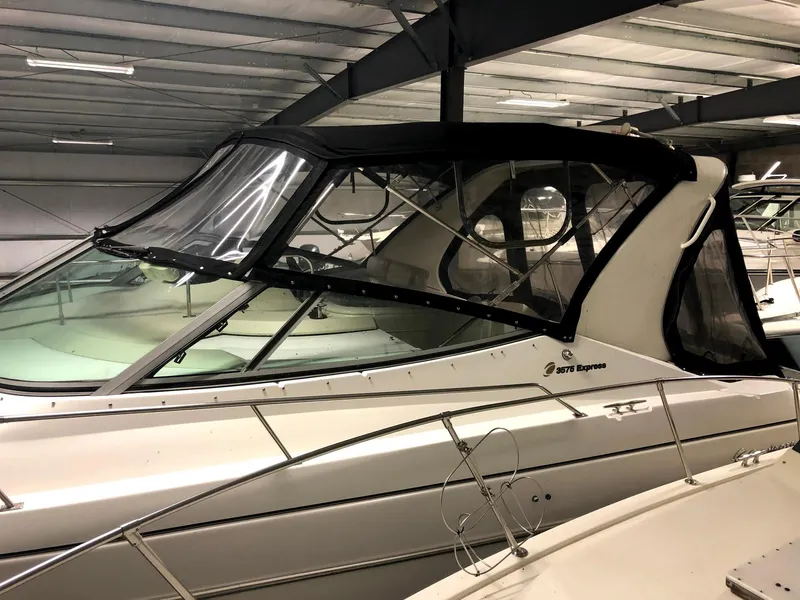 Slide: The Image of 2000 Cruisers Yachts 3575 Express in a storage facility. - 15