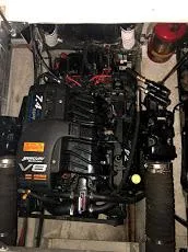 Slide: The Image of Engine compartment of a 2000 Cruisers Yachts 3575 Express with V8 engine. - 30