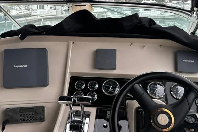 Slide: The Image of Cockpit of 2000 Cruisers Yachts 3575 Express with Raymarine navigation equipment. - 36