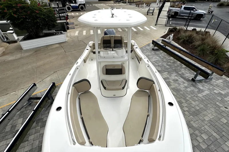 Slide: The Image of 2018 Tidewater 220 LXF boat with spacious seating and sleek design. - 3