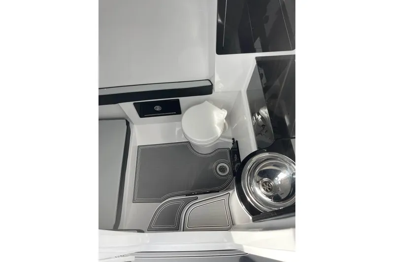 Slide: The Image of Interior view of 2026 Renegade 38 Open boat featuring sleek design and modern amenities. - 17