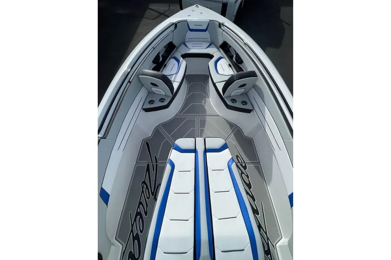 Slide: The Image of 2026 Renegade 38 Open boat interior with sleek seating and modern design. - 6