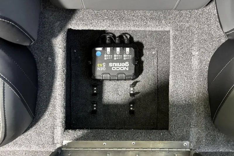 Slide: The Image of NOCO Genius GEN5X3 charger installed in 2026 Tracker Pro Team 190 boat. - 17